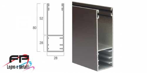 Guida in alluminio estruso A 80
